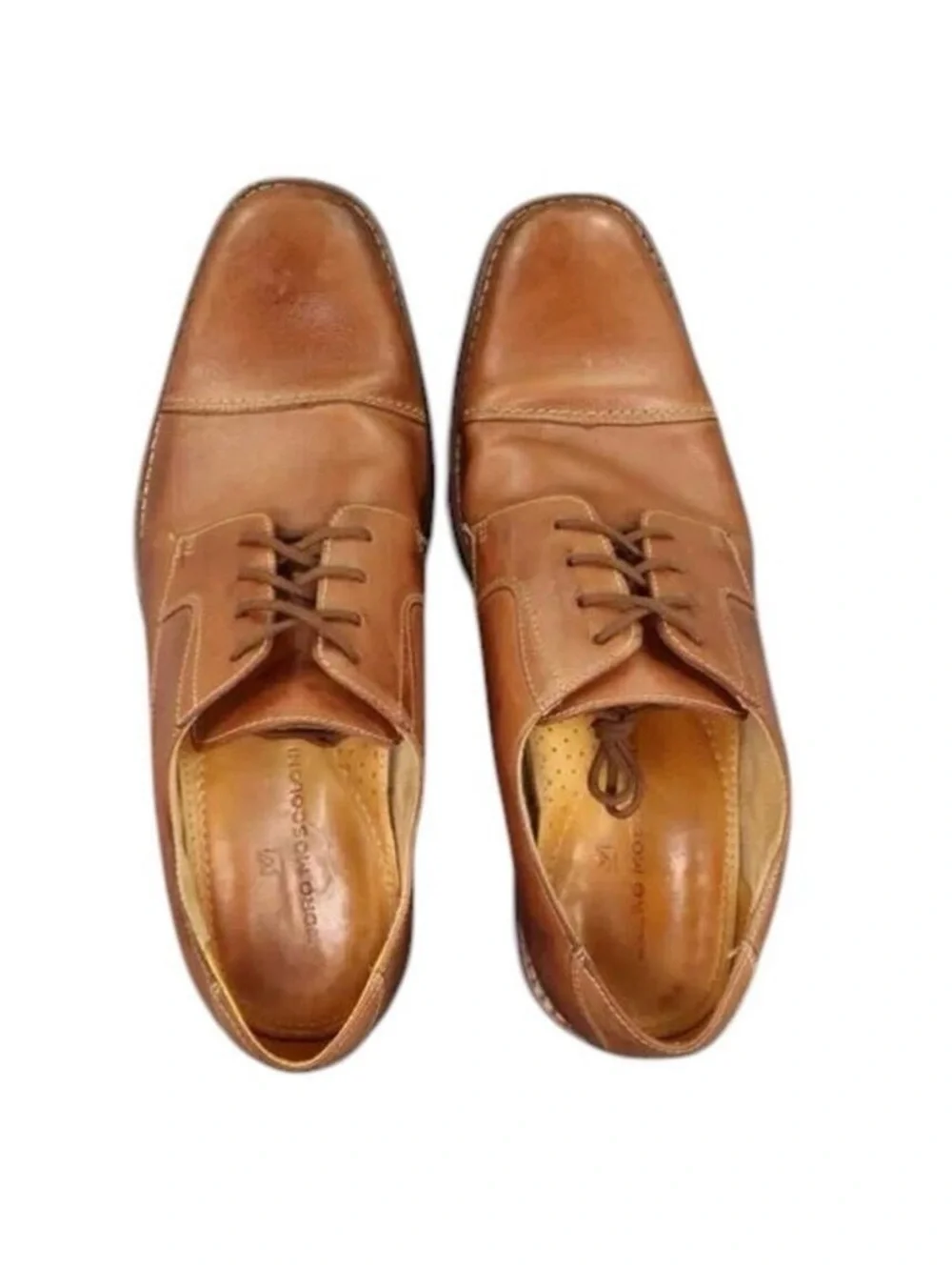 Sandro Moscoloni Shoes Mens 11 Oxford Cap Toe Classic Leather Dress Formal Brown